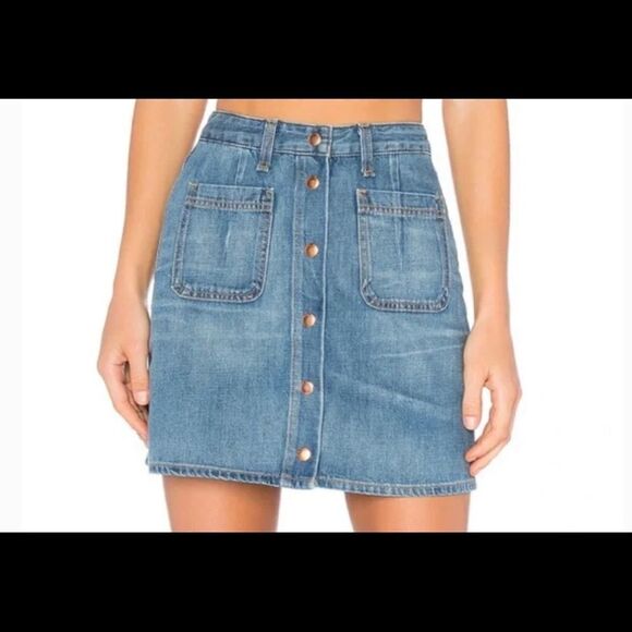 Rag & bone Santa Cruz Mini Skirt denim - Picture 1 of 10